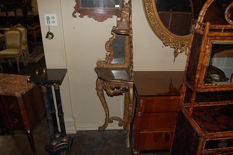 Italian Gilded Corner Console