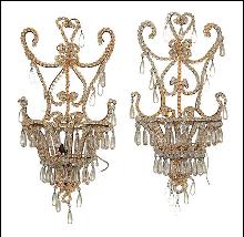Pair Venetian Beaded Sconces