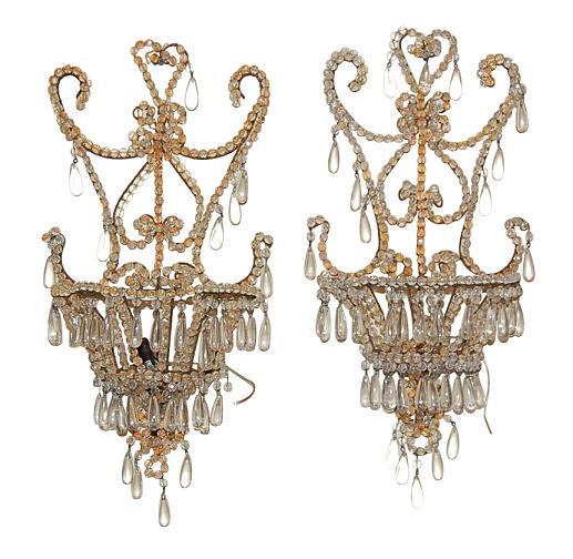 Pair Venetian Beaded Sconces