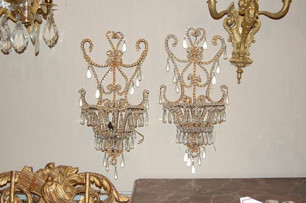Pair Venetian Beaded Sconces