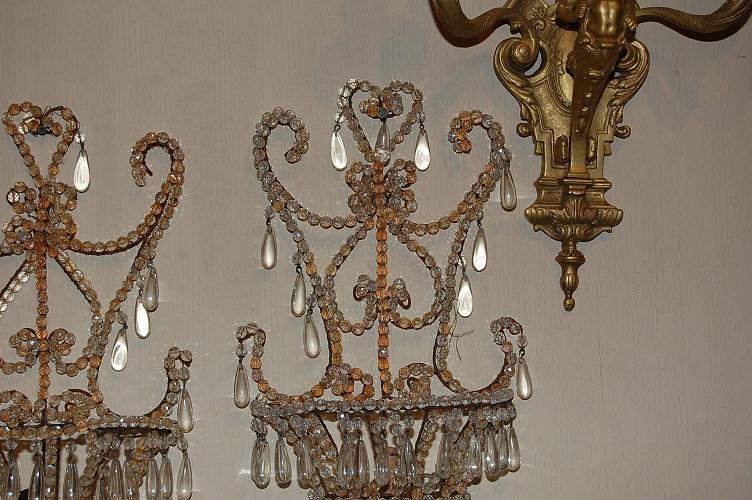 Pair Venetian Beaded Sconces