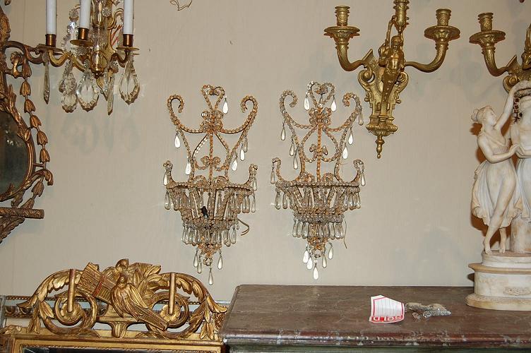Pair Venetian Beaded Sconces