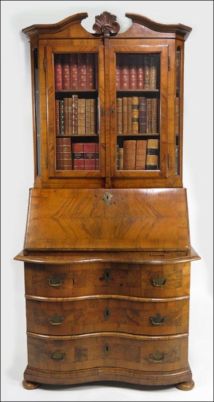 18th Century German Burl Walnut Secretary