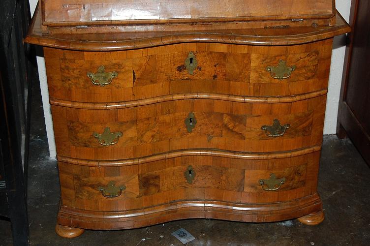 18th Century German Burl Walnut Secretary