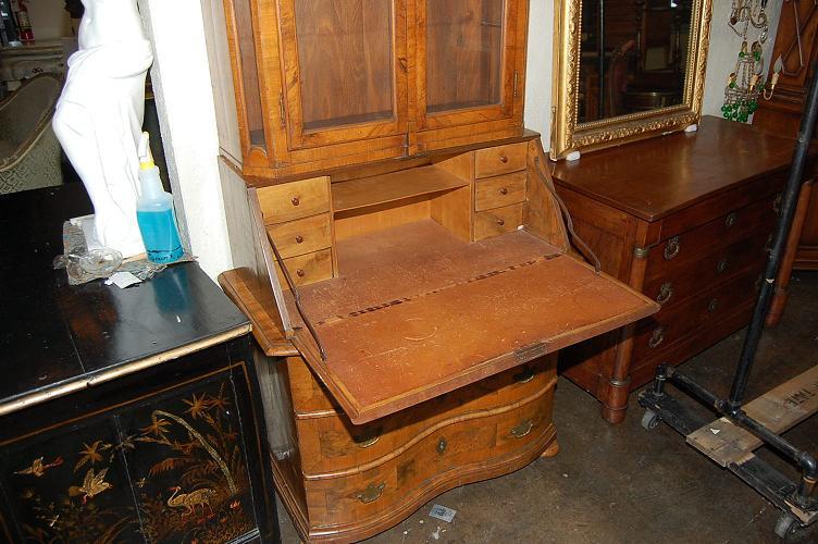 18th Century German Burl Walnut Secretary