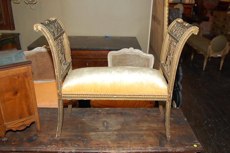 Neo-Classical Carved Window Bench
