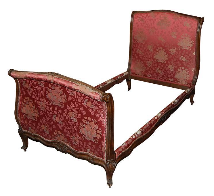 Country French Walnut Sleigh Bed