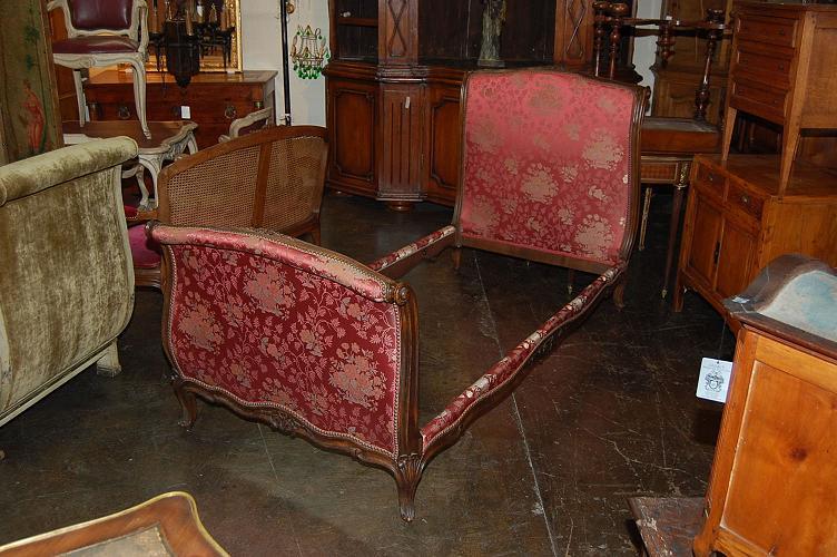 Country French Walnut Sleigh Bed