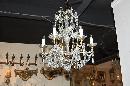Petite French Crystal & Bronze Chandelier