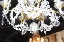 Petite French Crystal & Bronze Chandelier