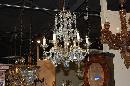 Petite French Crystal & Bronze Chandelier
