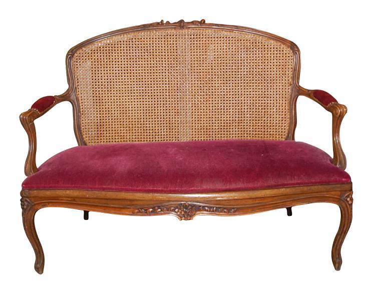 French Caned Settee