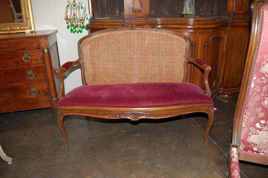French Caned Settee