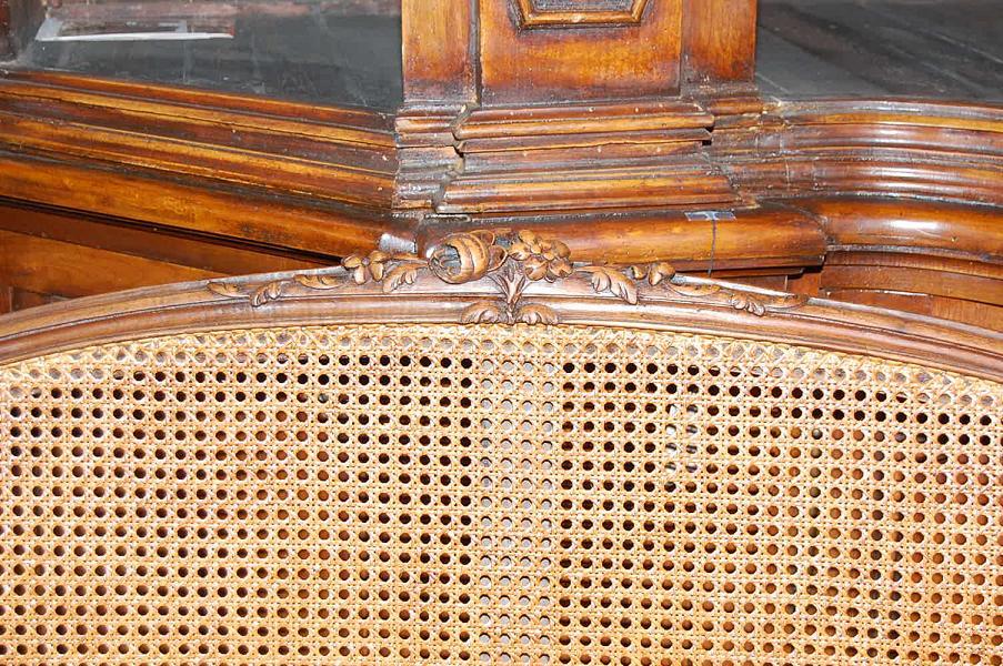 French Caned Settee