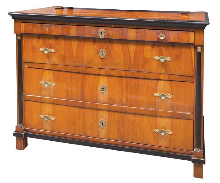 Ebonized Birch & Cherry Biedermeier Commode