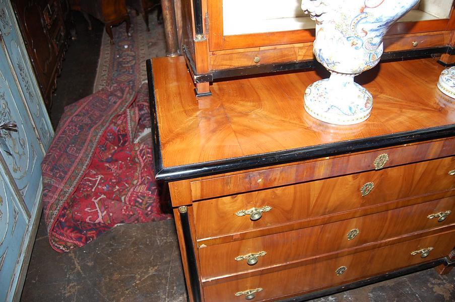 Ebonized Birch & Cherry Biedermeier Commode