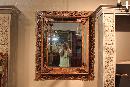 Carved Walnut Cushion Mirror