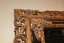 Carved Walnut Cushion Mirror