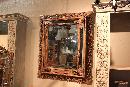 Carved Walnut Cushion Mirror