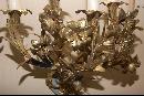 Pair Floral Gilt Brass Sconce