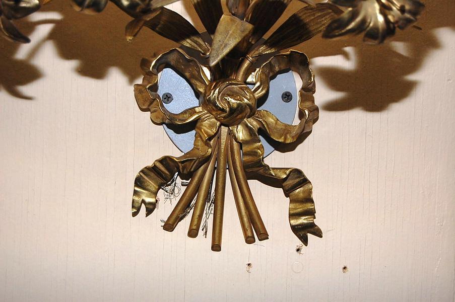 Pair Floral Gilt Brass Sconce