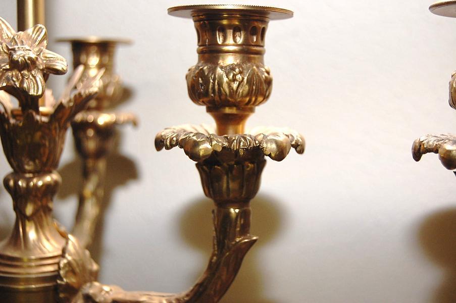 Pair French Bronze Lamps