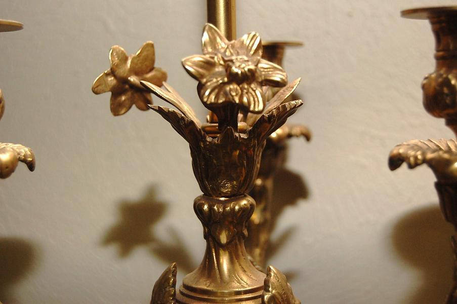 Pair French Bronze Lamps