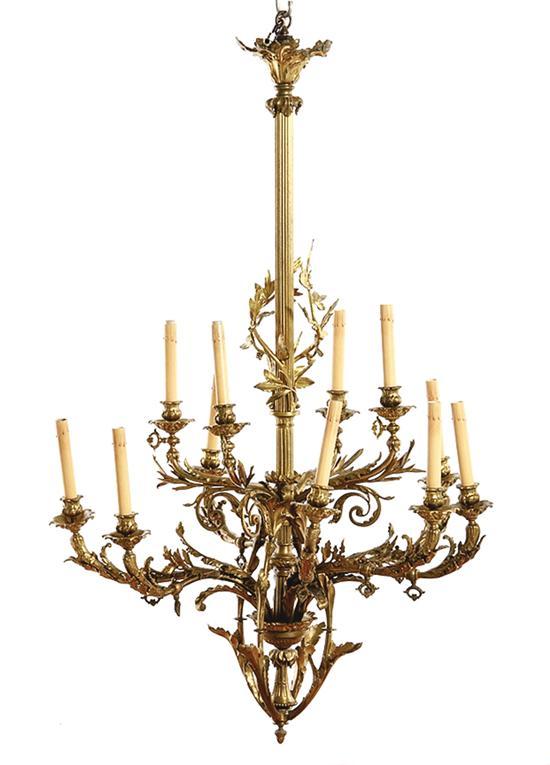 Large French Bronze Chandelier