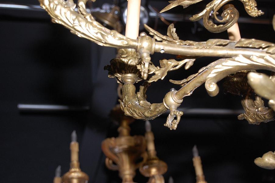 Large French Bronze Chandelier