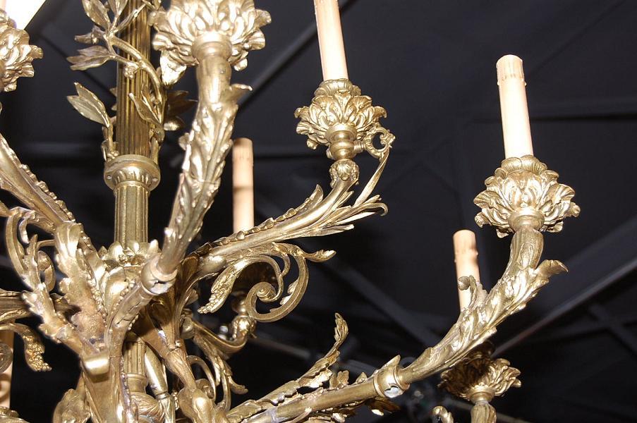 Large French Bronze Chandelier