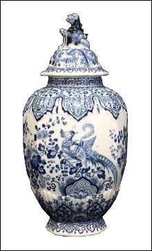 Blue Delft Covered Urn