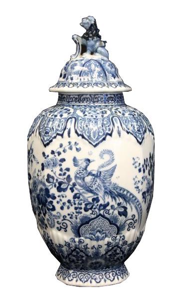 Blue Delft Covered Urn