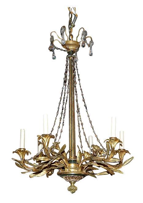 French Beaded Crystal Chandelier