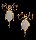 Pair Mirrored Girandole Sconces