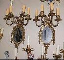 Pair Mirrored Girandole Sconces