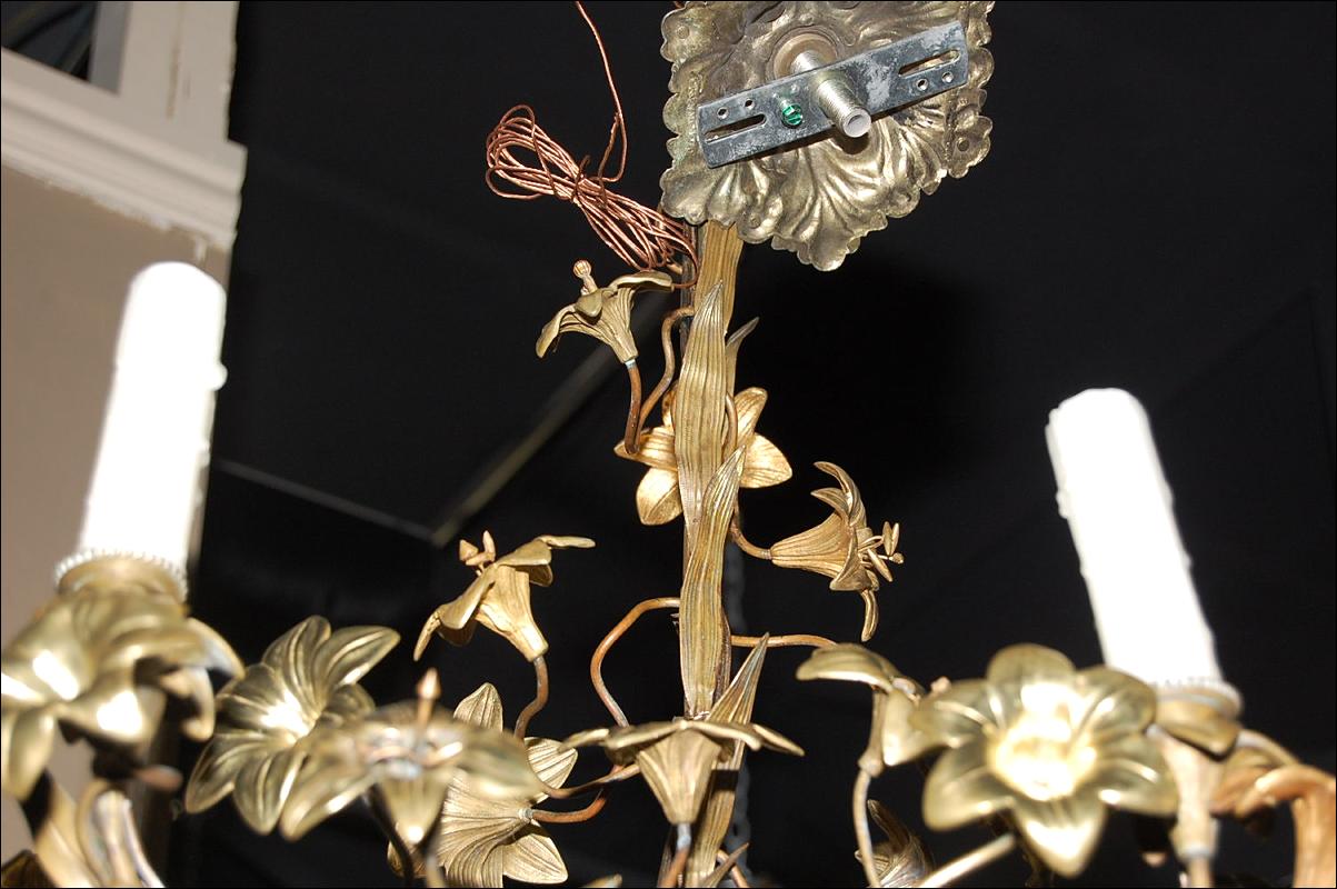 French Gilt Brass Chandelier