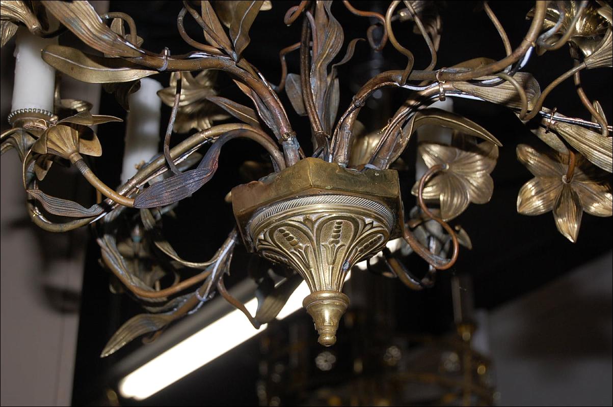 French Gilt Brass Chandelier