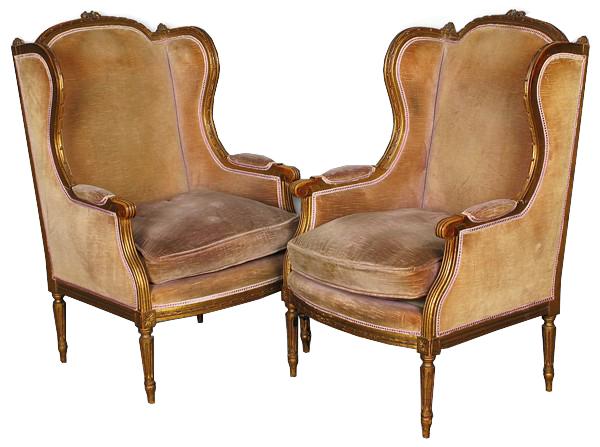 Pair Louis XV Bergeres