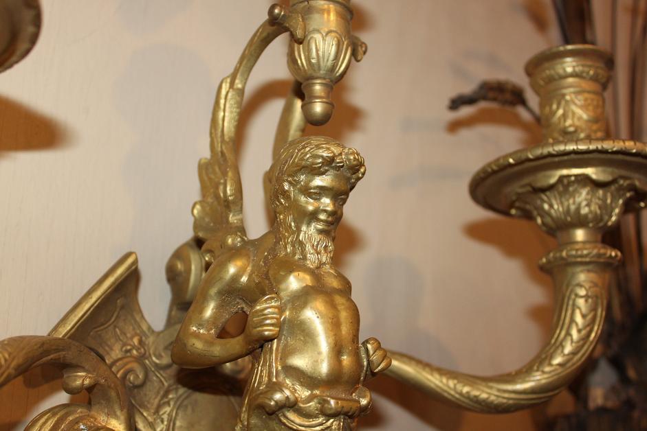 Fine Pair Bronze Sconces