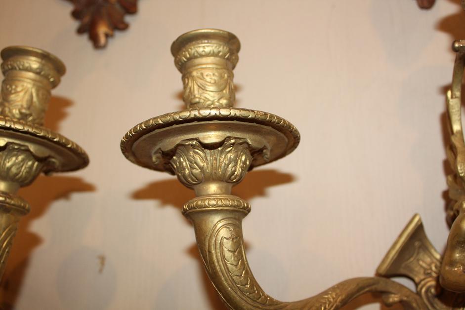 Fine Pair Bronze Sconces