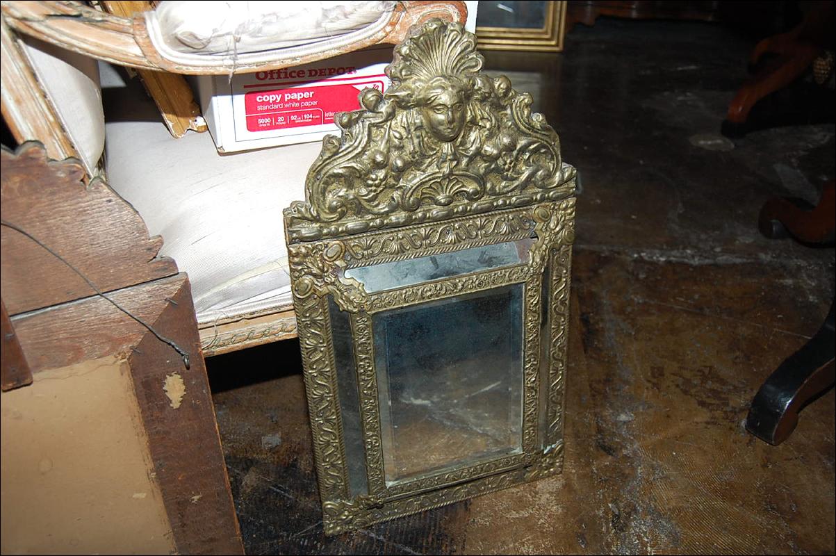 Companion Pair Brass Embossed Mirrors