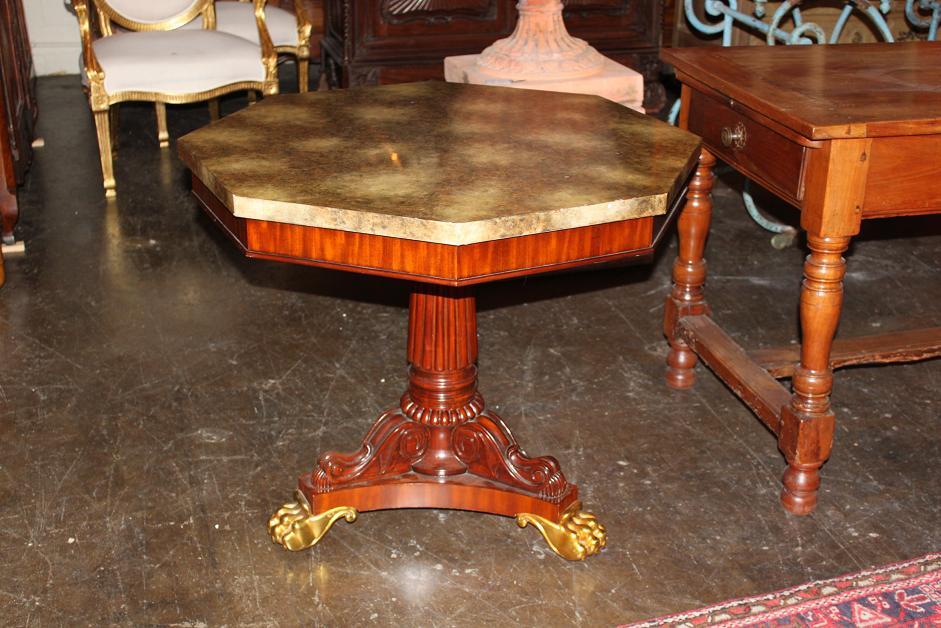 Continental Pedestal Side Table
