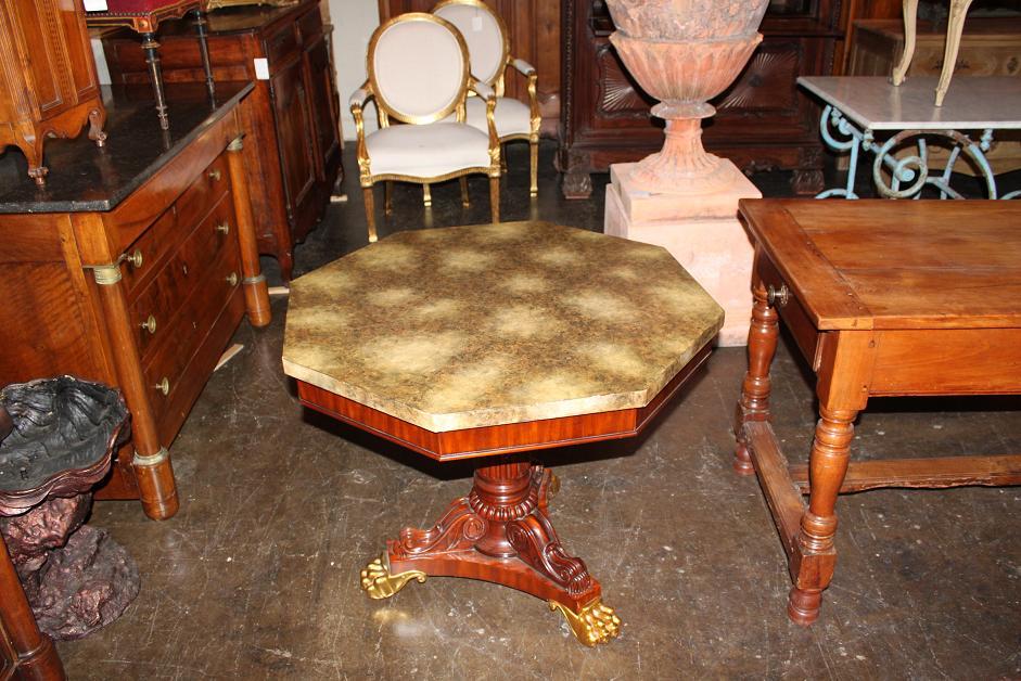 Continental Pedestal Side Table