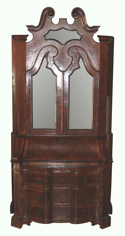 Italian Burl Walnut Secretary
