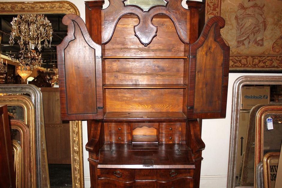 Italian Burl Walnut Secretary
