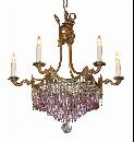 French Bronze & Amethyst Chandelier