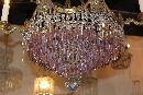 French Bronze & Amethyst Chandelier