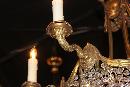 French Bronze & Amethyst Chandelier