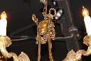 French Bronze & Amethyst Chandelier