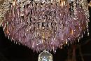 French Bronze & Amethyst Chandelier